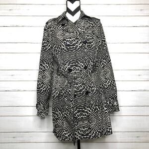 Kenneth Cole Snake Skin Print Trench Coat Jacket Size Medium